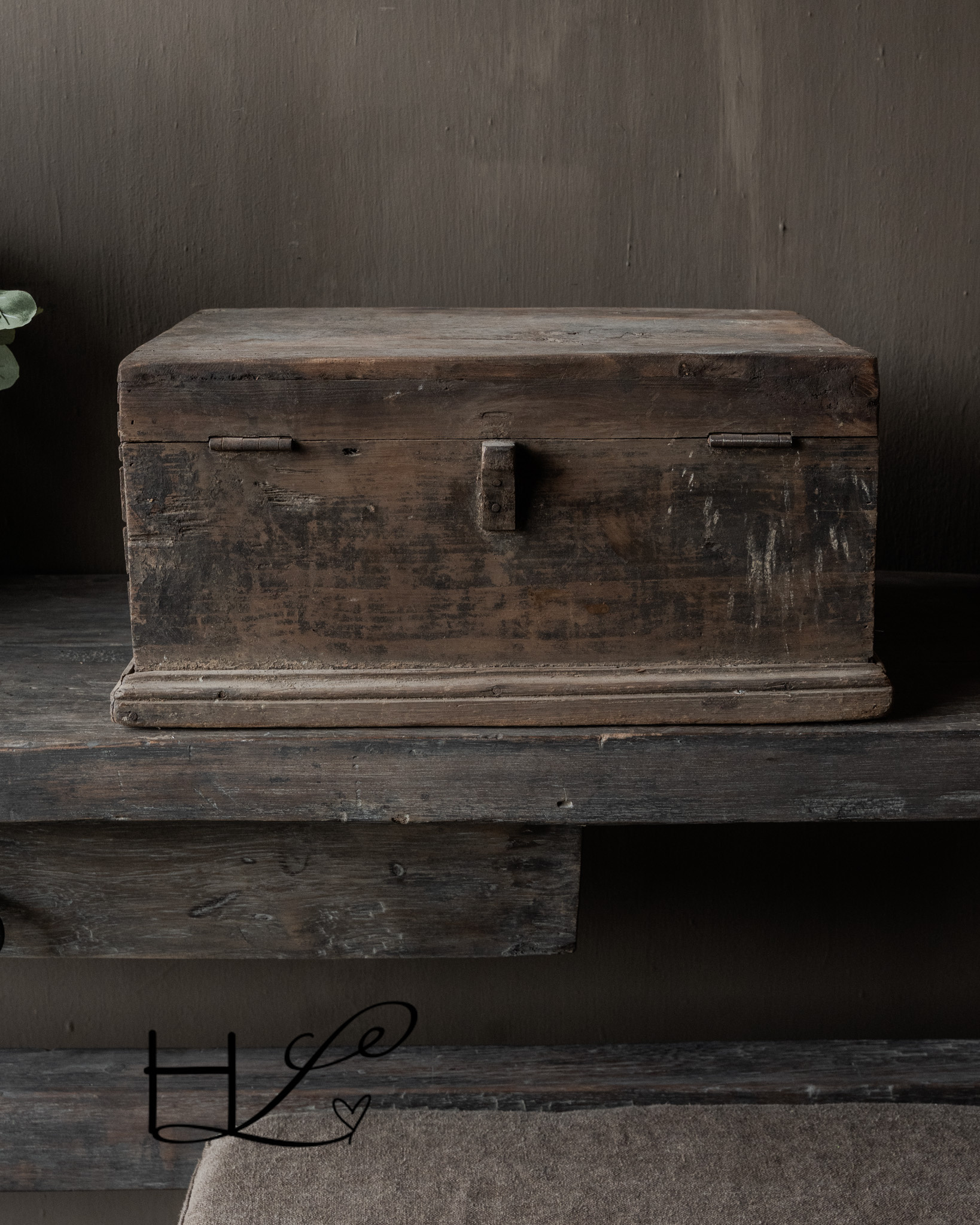 Uniek Oud Authentieke houten kistje HOFFZ-5