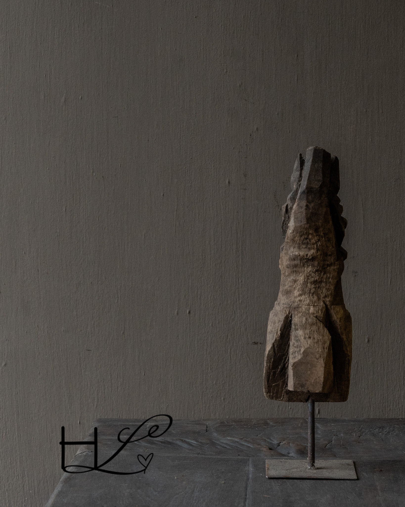 Vintage handmade old wooden horse on tripod-4