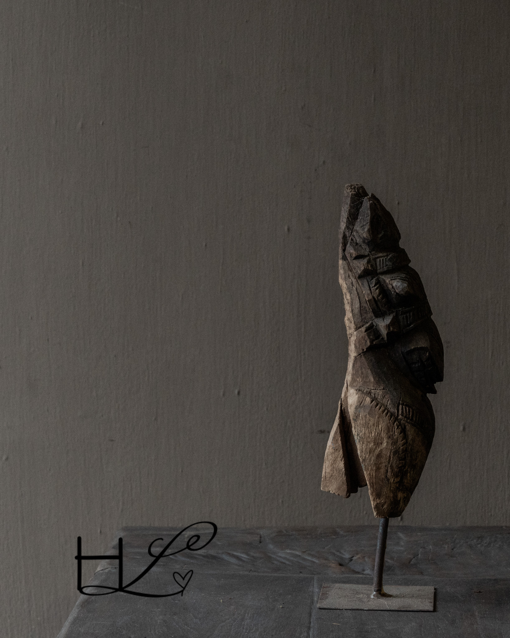 Vintage handmade old wooden horse on tripod-5