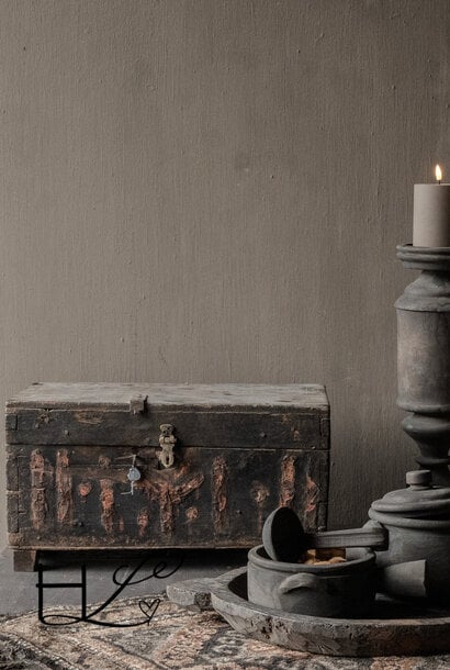 Uniek Oud Authentieke houten kistje HOFFZ