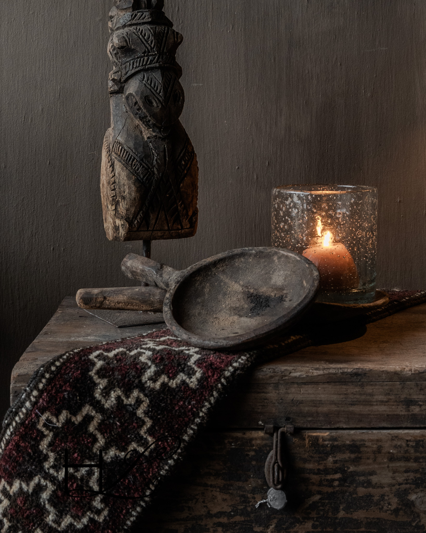 Einzigartiger alter authentischer Holzlöffel-2