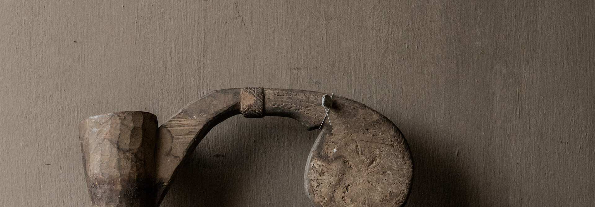 Unieke Authentieke Nepalese Houten Mortar Stamper