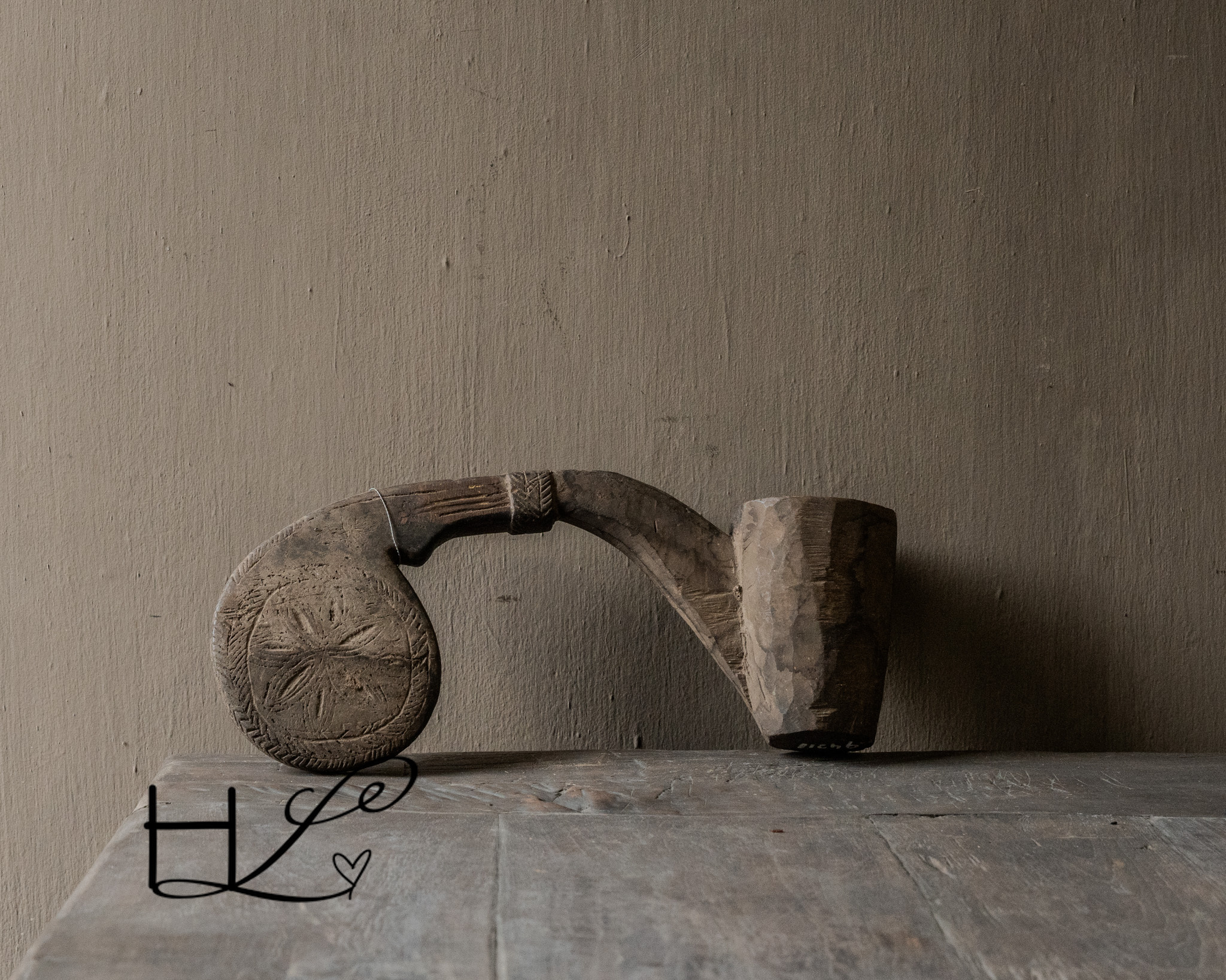 Unieke Authentieke Nepalese Houten Mortar Stamper-6