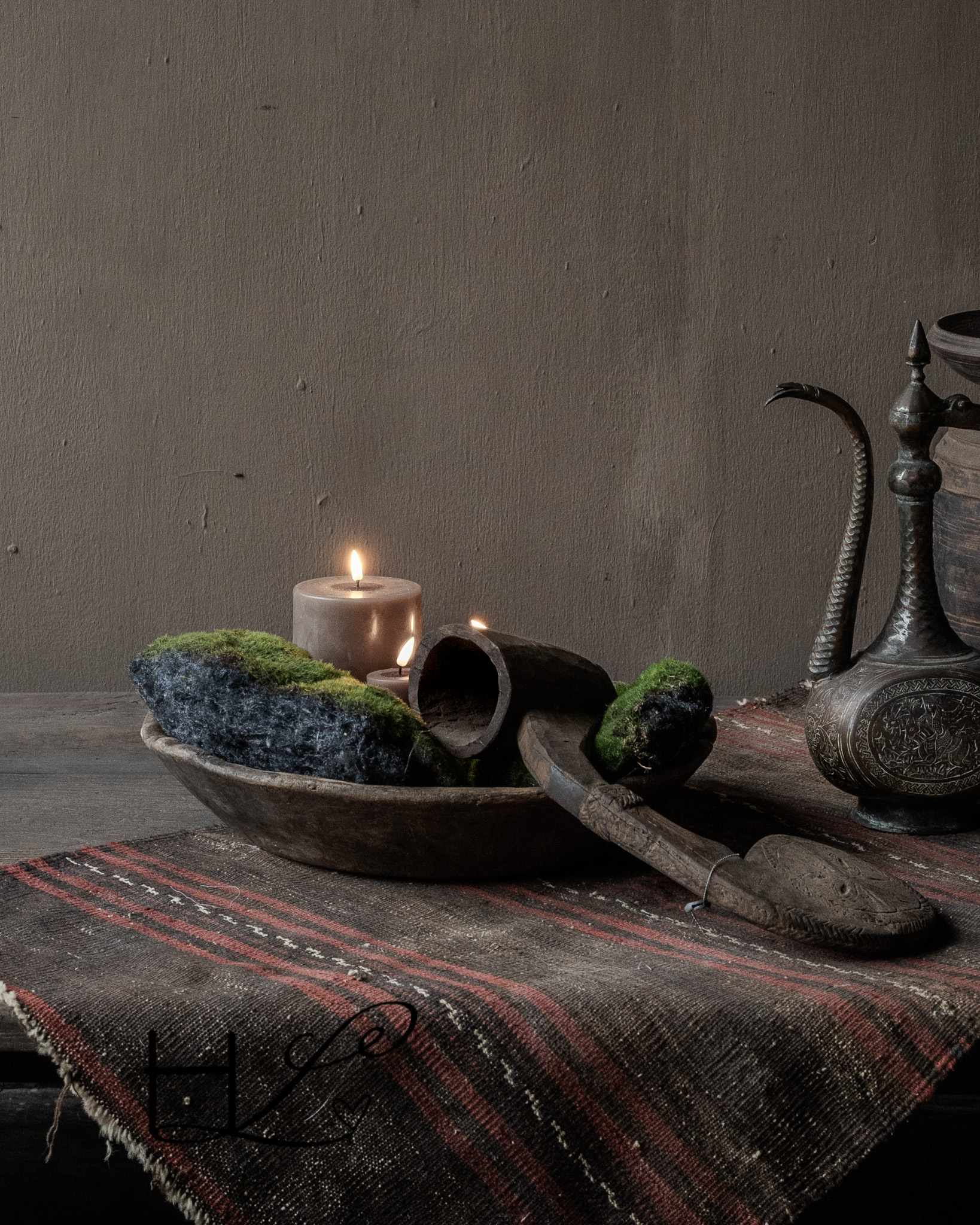 Unieke Authentieke Nepalese Houten Mortar Stamper-2