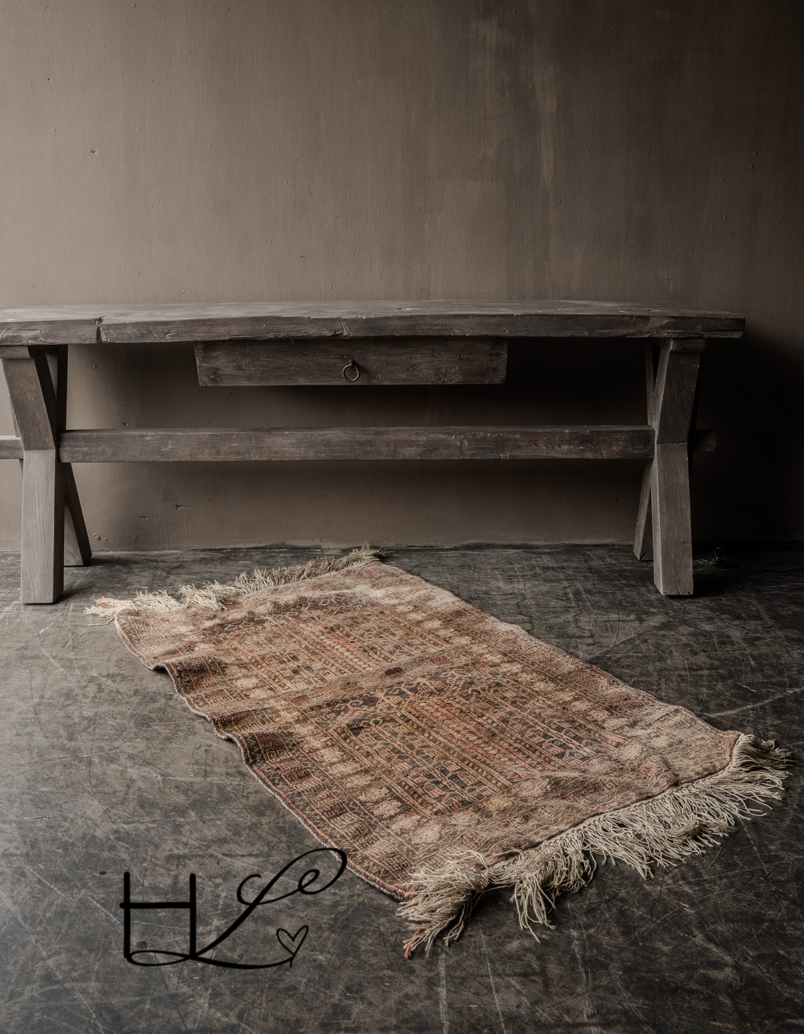 Vintage Handgeknoopt Oosters Kleed – Uniek & Doorleefd-2