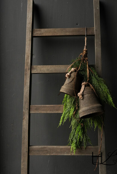 Stoer houten kerst klok bel