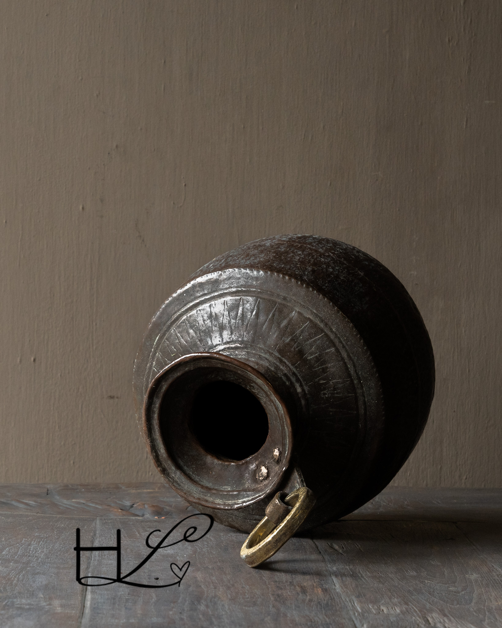 Einzigartiger antiker Kupferwasserkrug / Topf-6