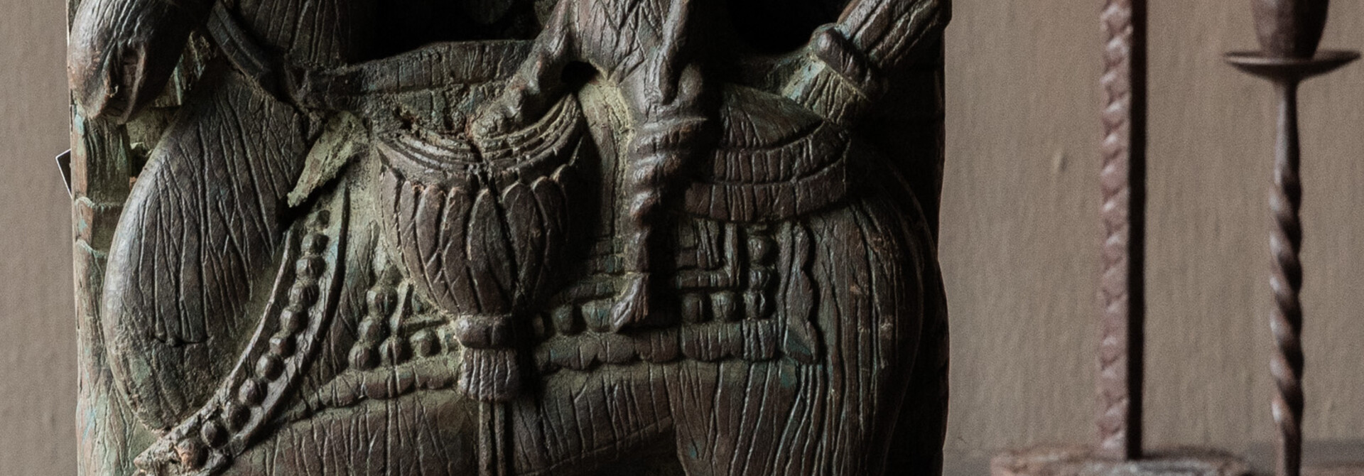 Unique hand-carved wooden ornament – India