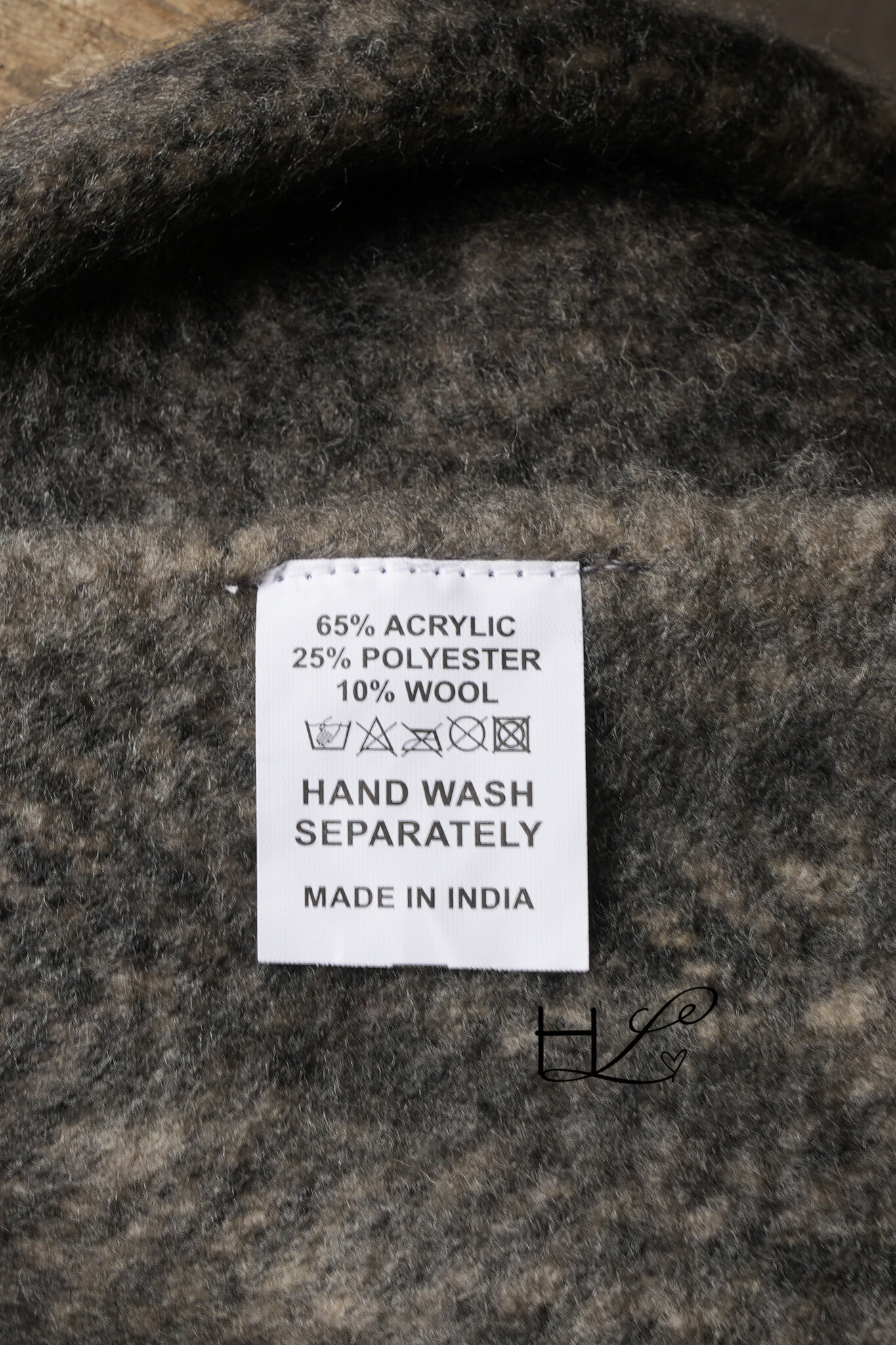 Deken/ Plaid naturel /Grijs-4