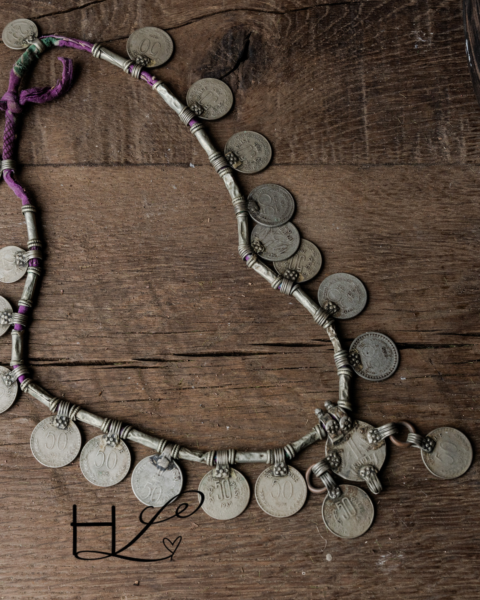 Uniek antiek Munten ketting-2