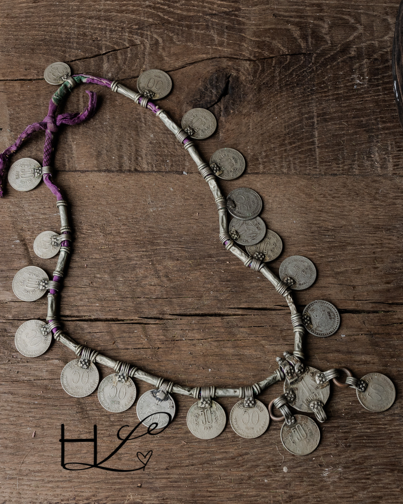 Uniek antiek Munten ketting-3