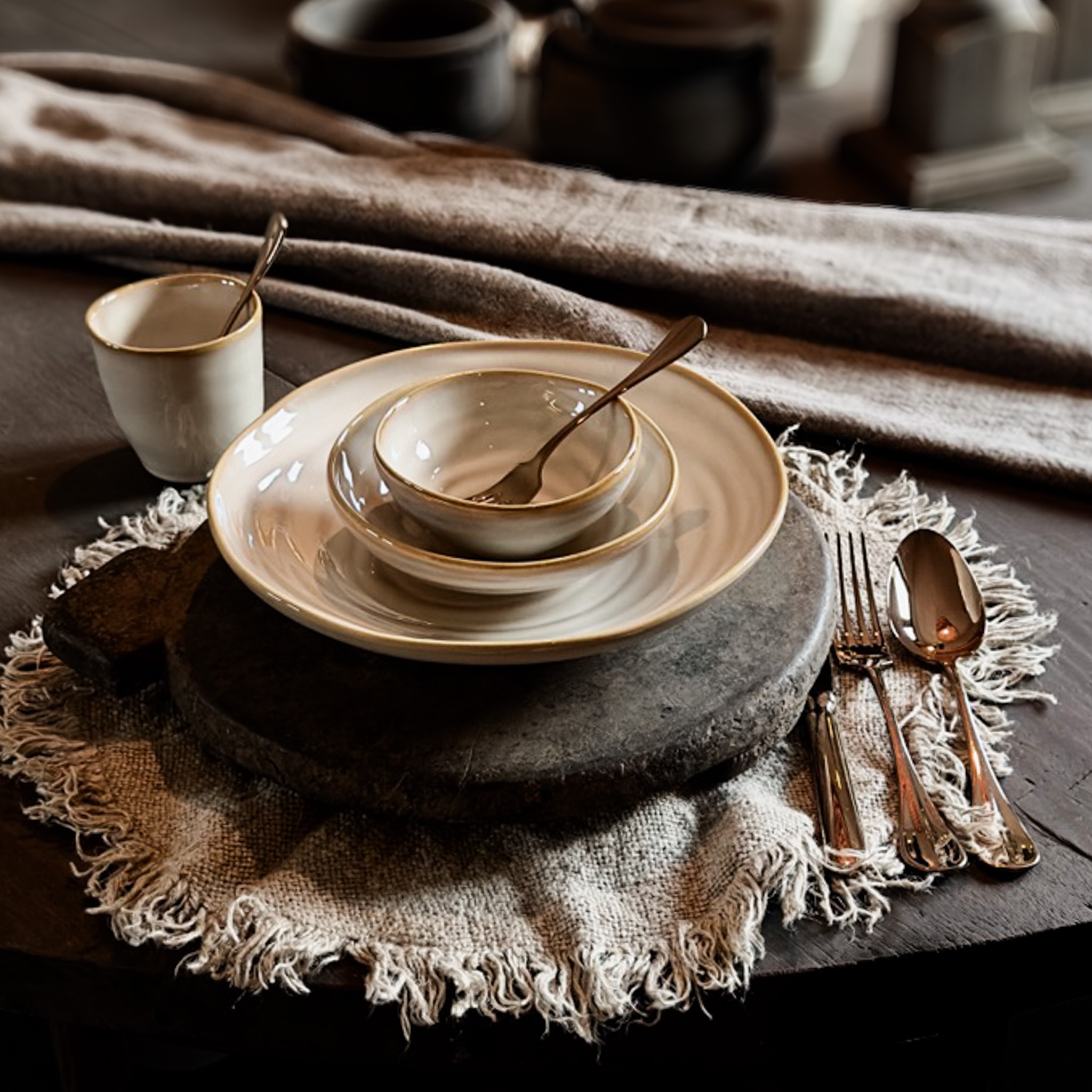 Bestekset TRULLI 2 persoons 10 delig rosé goud-2