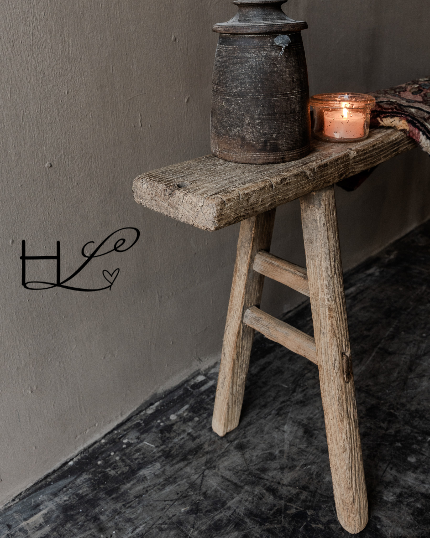 Authentic Chinese elmwood wooden bench-2