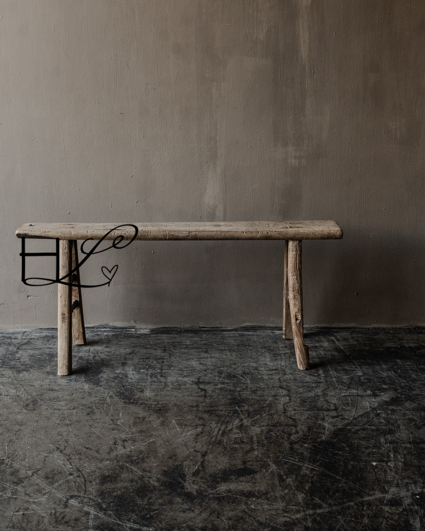 Authentic Chinese elmwood wooden bench-7