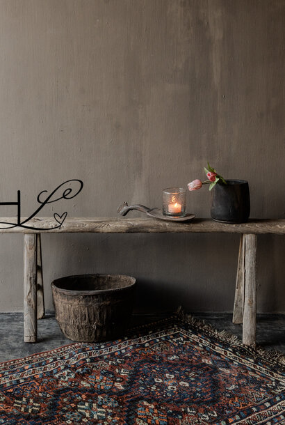 Authentiek   chinees elmwood  houten bankje