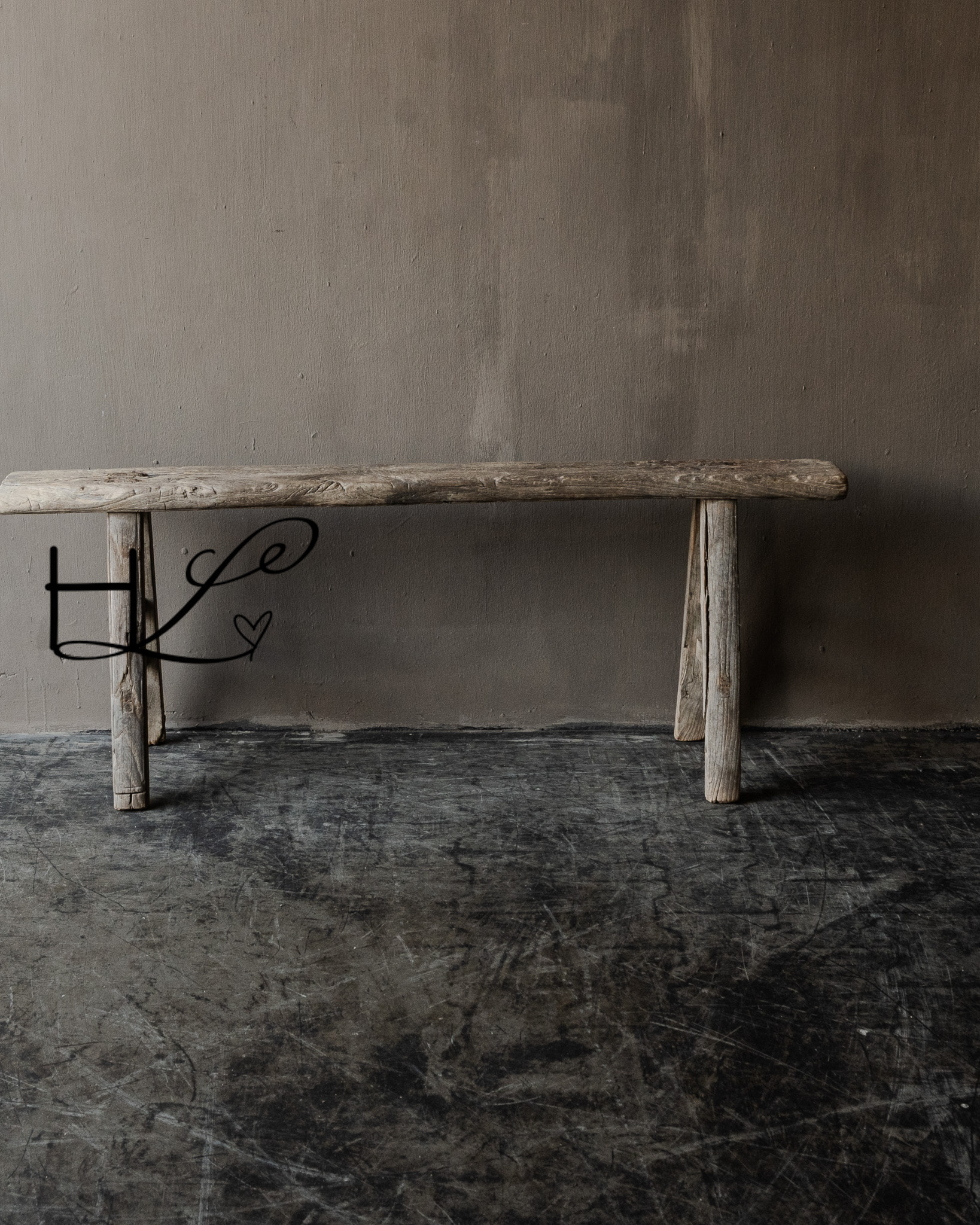 Authentic Chinese elmwood wooden bench-3