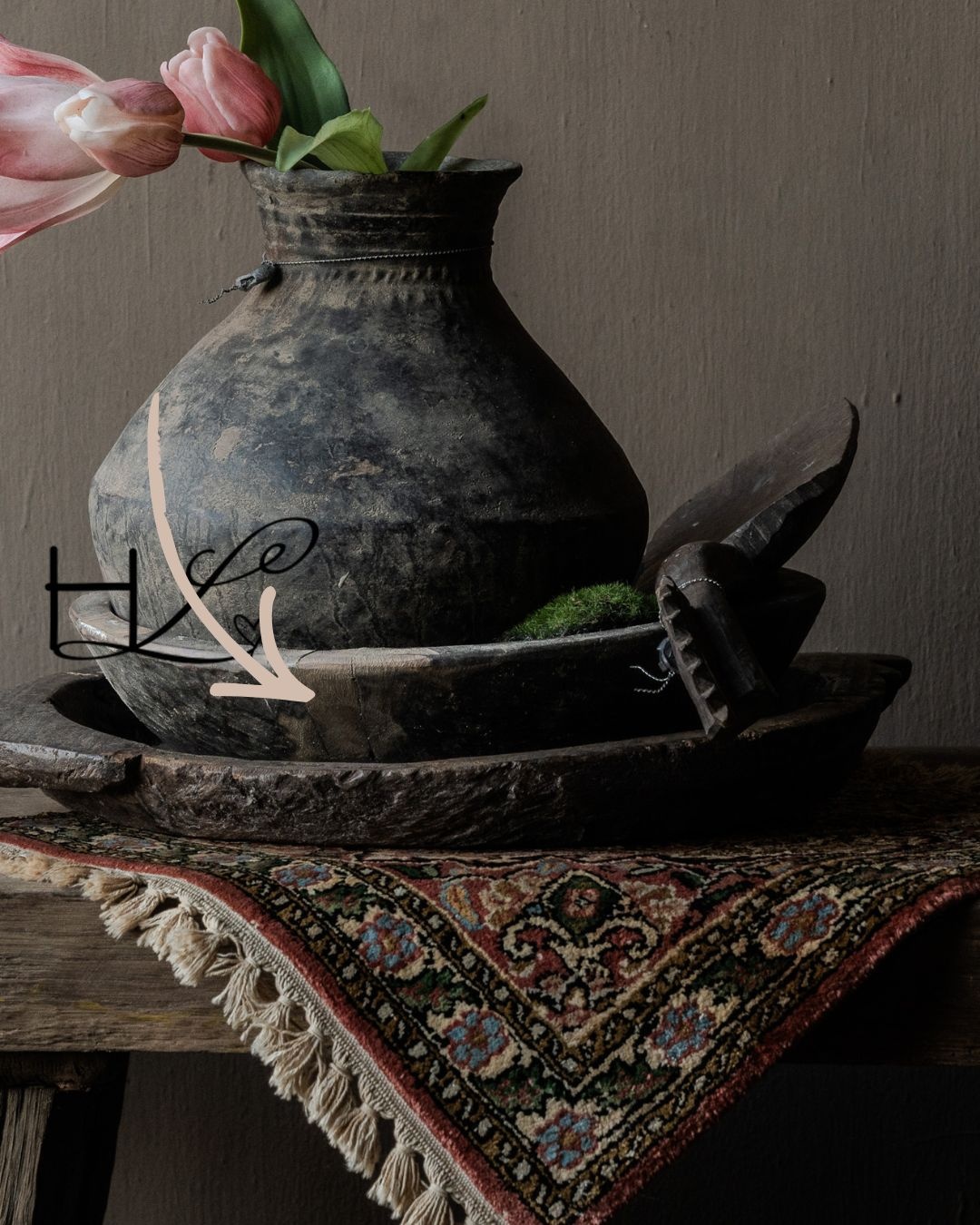 Small authentic wooden wabi-sabi bowl-1