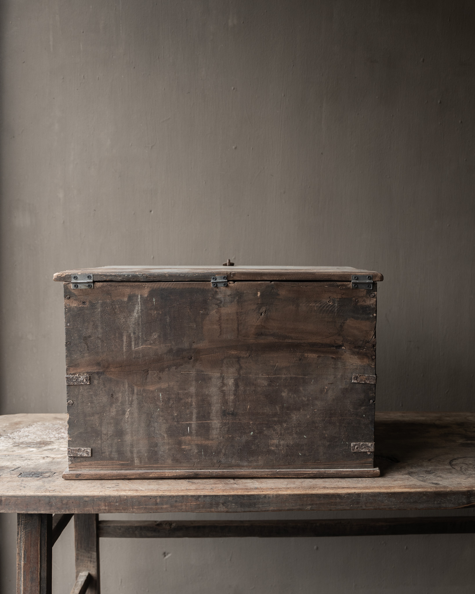 Oude Antieke Authentieke houten kist HOFFZ-4