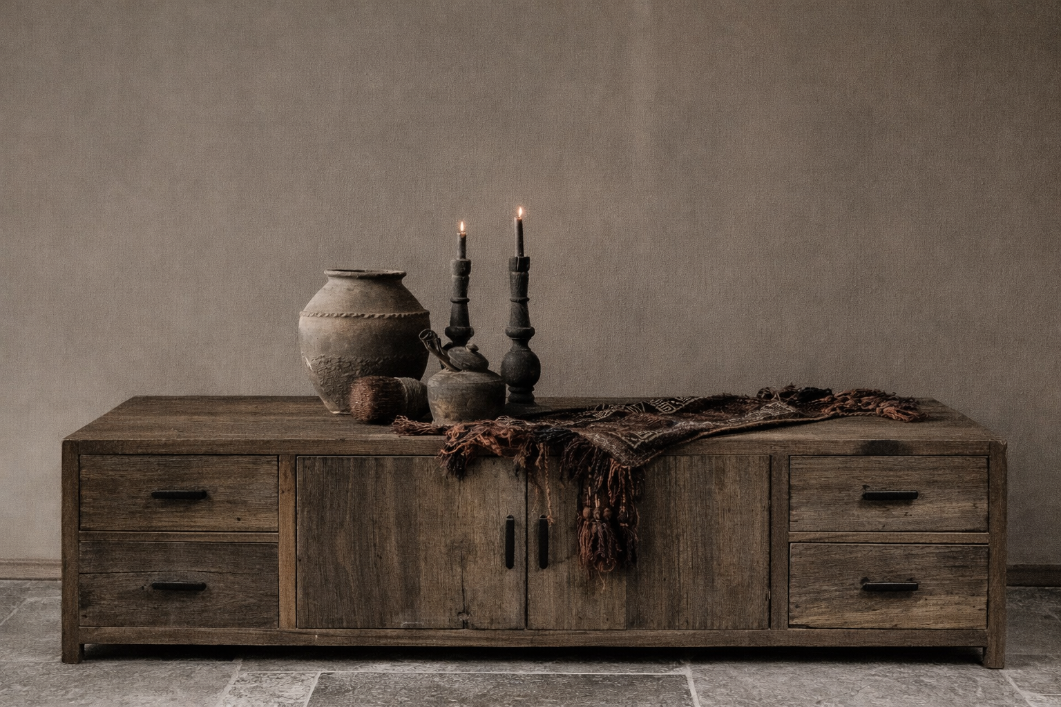 Robuust houten tv meubel 200cm-1