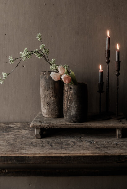 Nepalesischer alter Holztopf, Krug