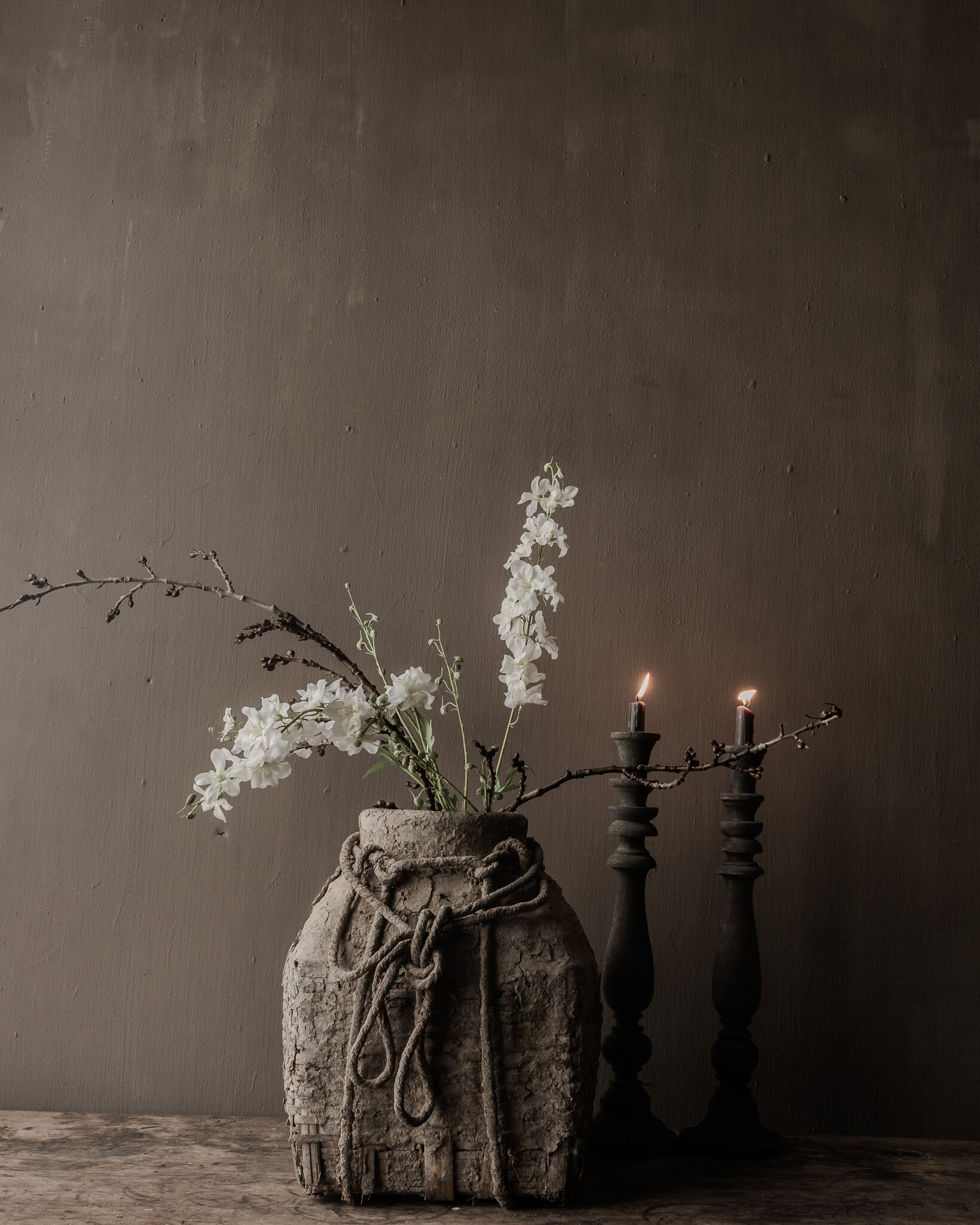 Uniek oud leem mandje /kruik-3