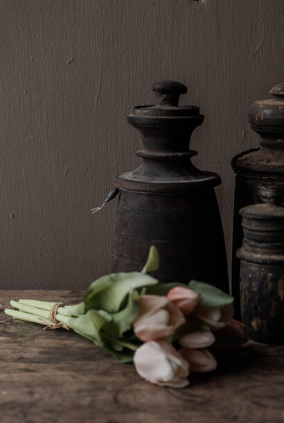Original Old wooden Nepalese Jar / Pot with lid HOFFZ