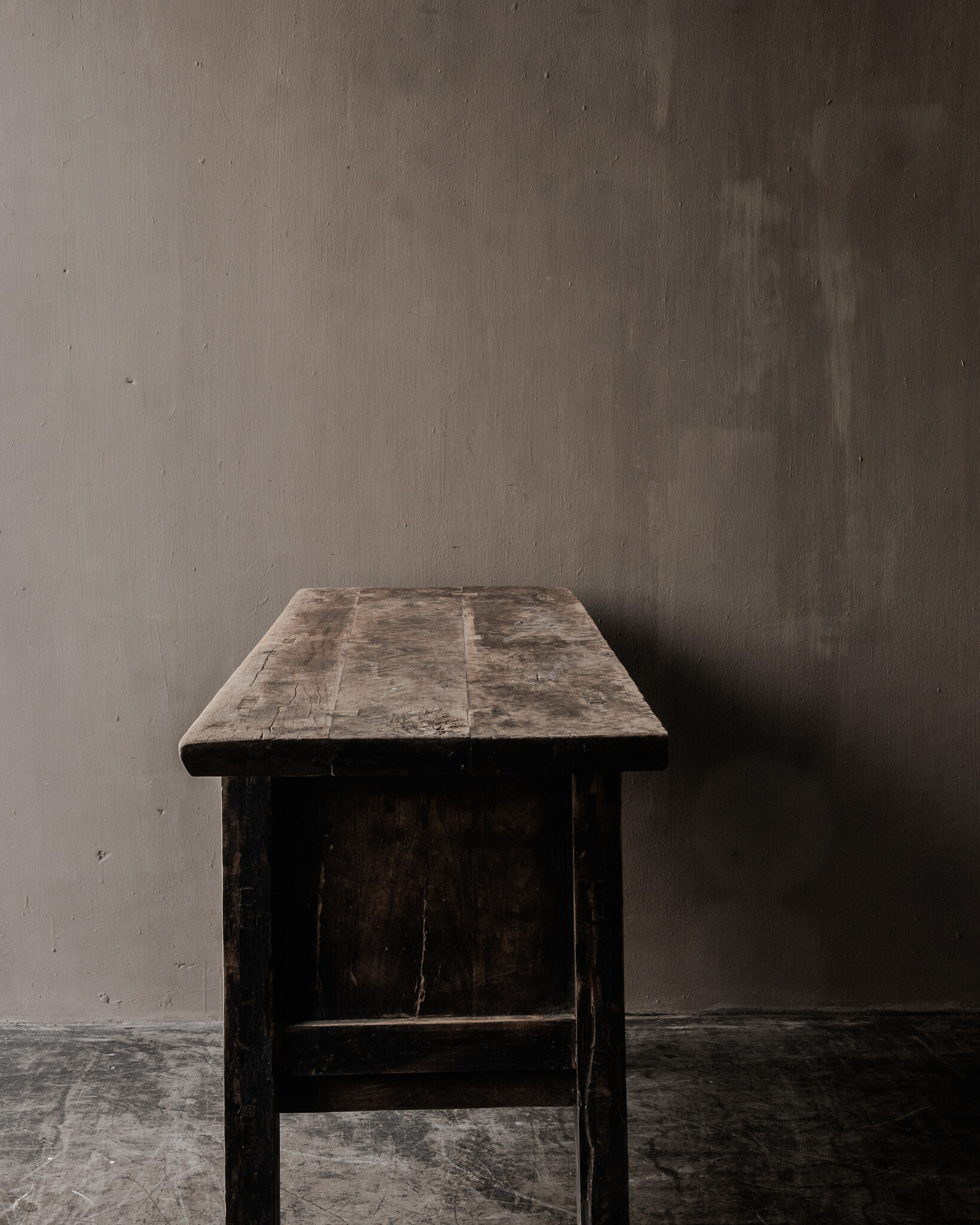 Unique antique wooden side table / wall table / console table-3