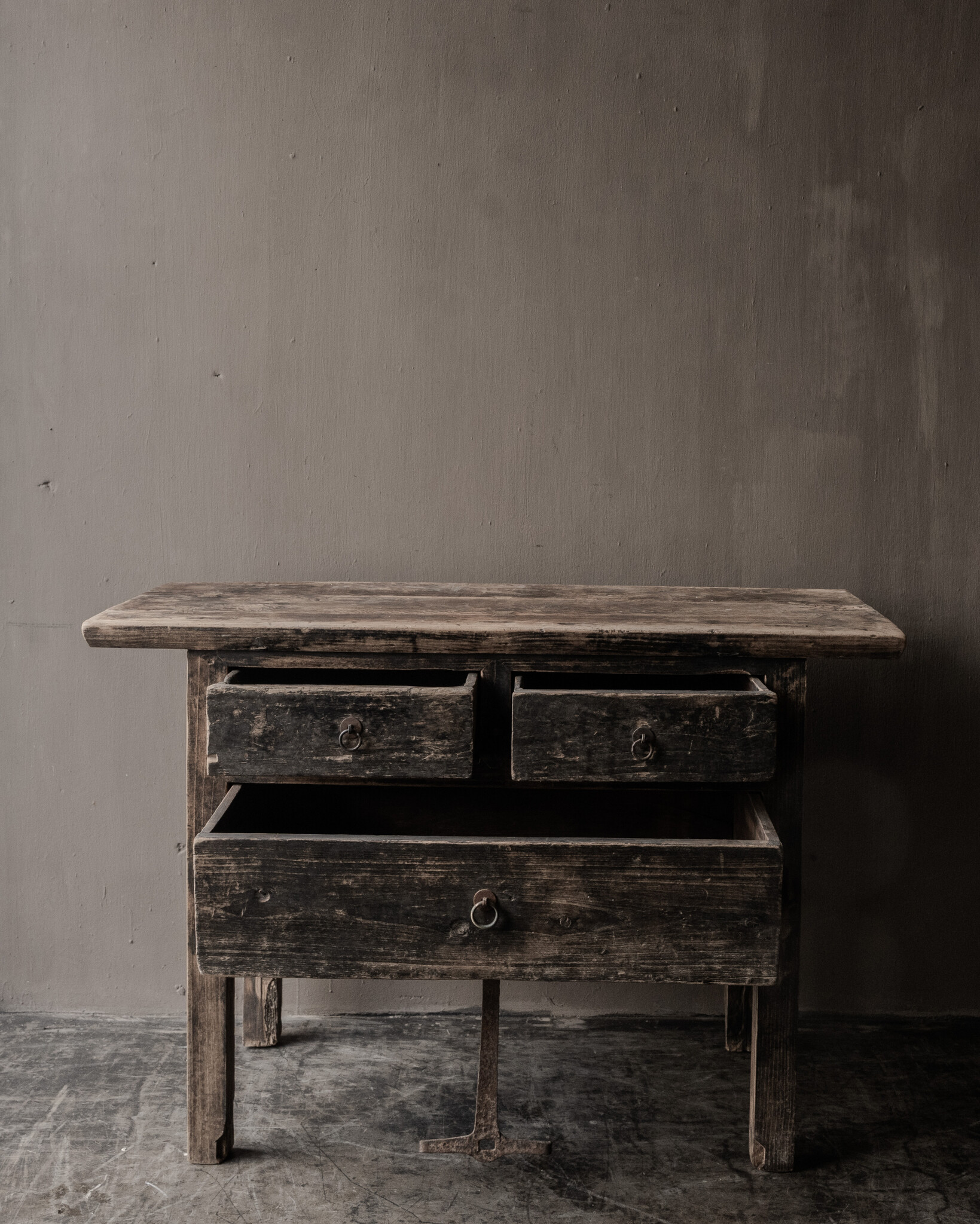 Unique antique wooden side table / wall table / console table-4