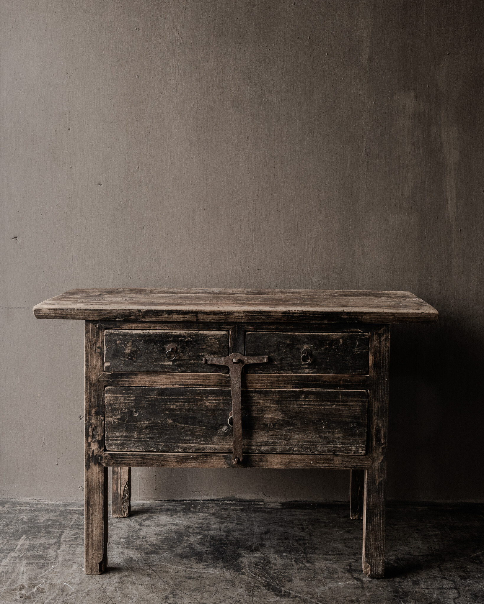 Unique antique wooden side table / wall table / console table-5