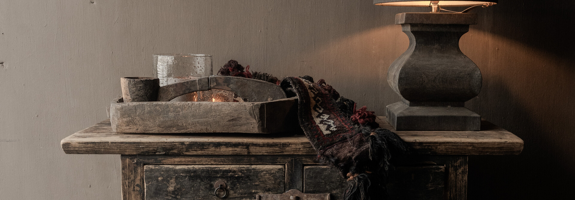 Unique antique wooden side table / wall table / console table