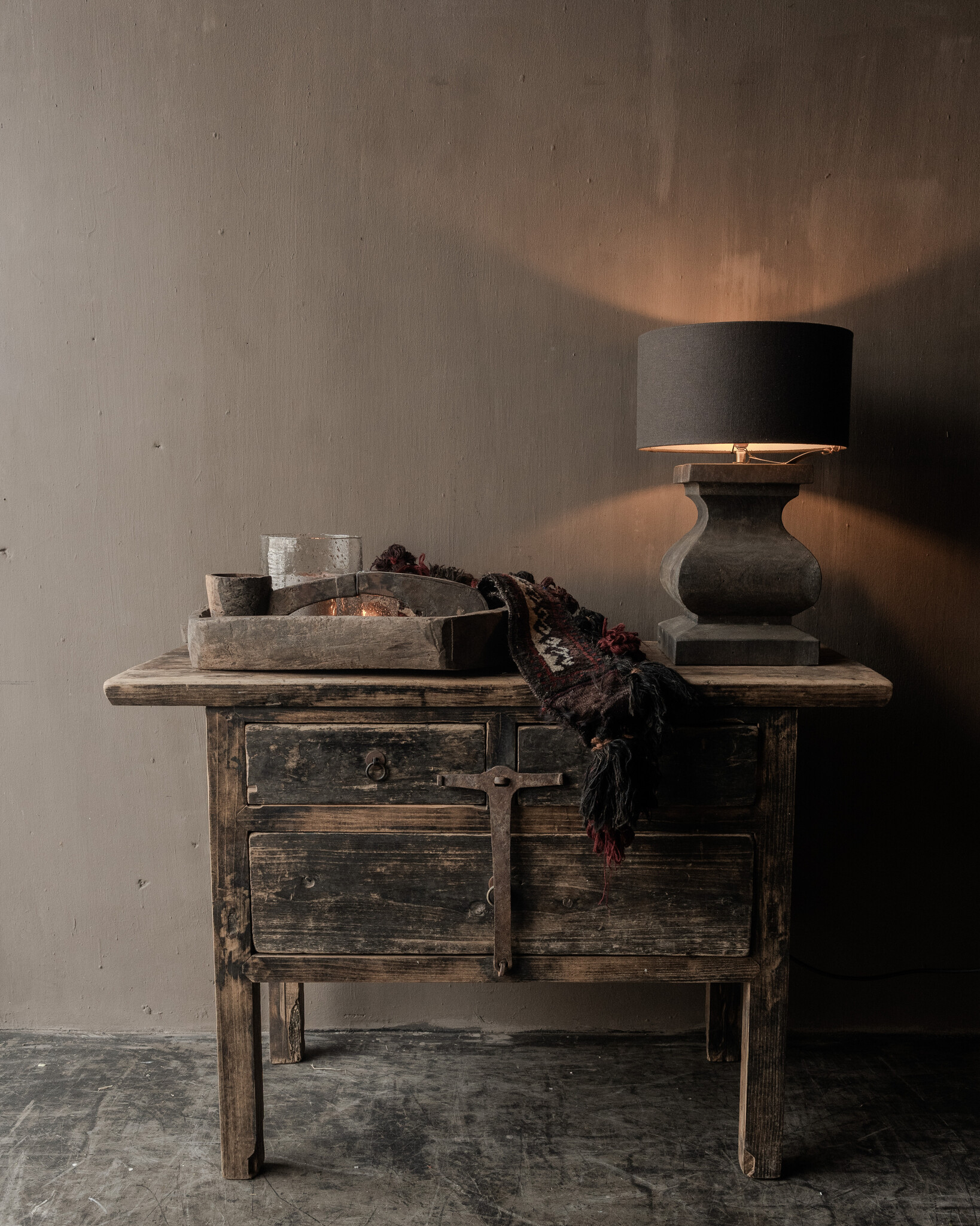 Unique antique wooden side table / wall table / console table-1