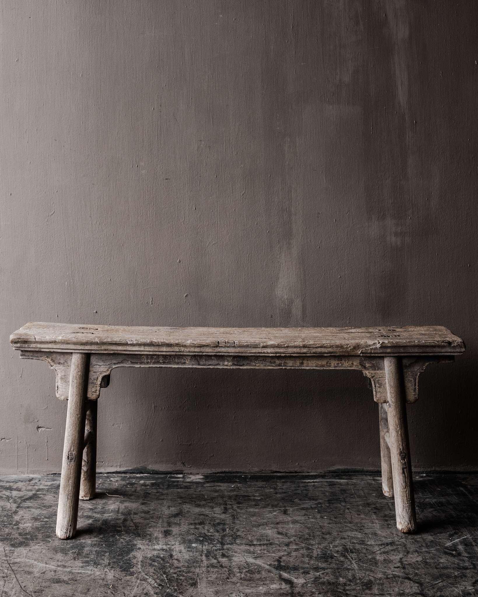 Authentic Chinese elmwood wooden bench-4