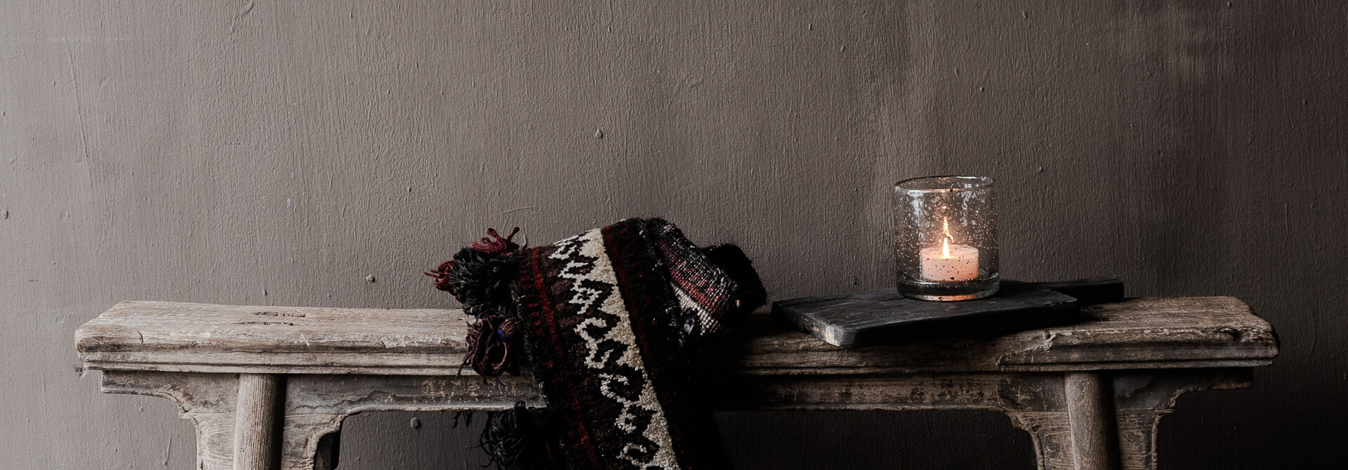 Authentic Chinese elmwood wooden bench