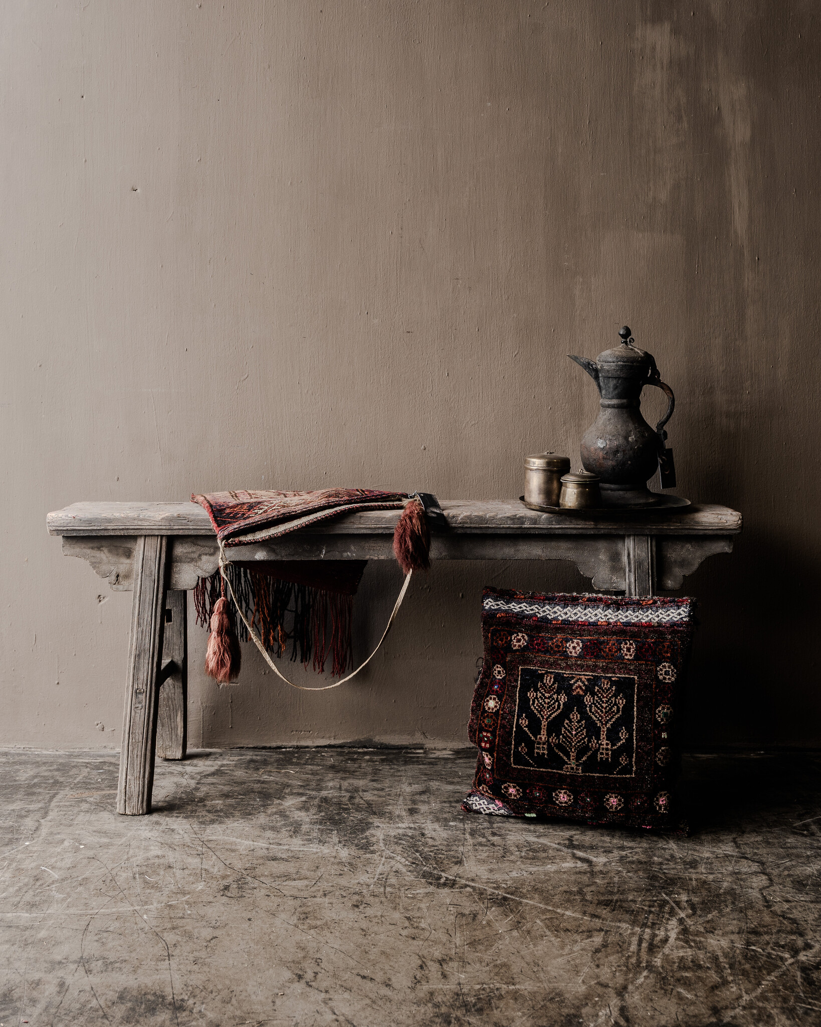 Authentic Chinese elmwood wooden bench-7