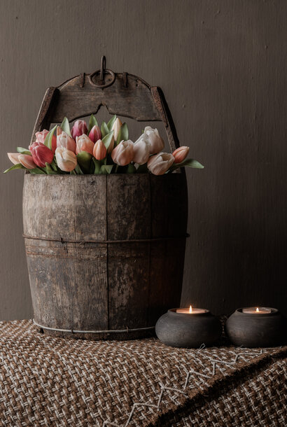 Authentic old wooden bucket
