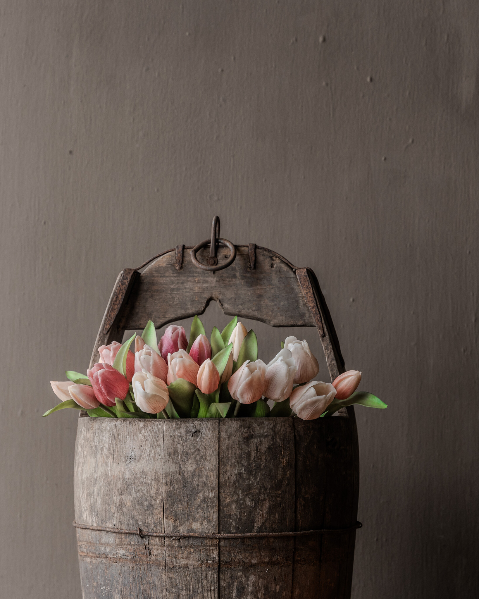 Authentieke oude houten emmer-3