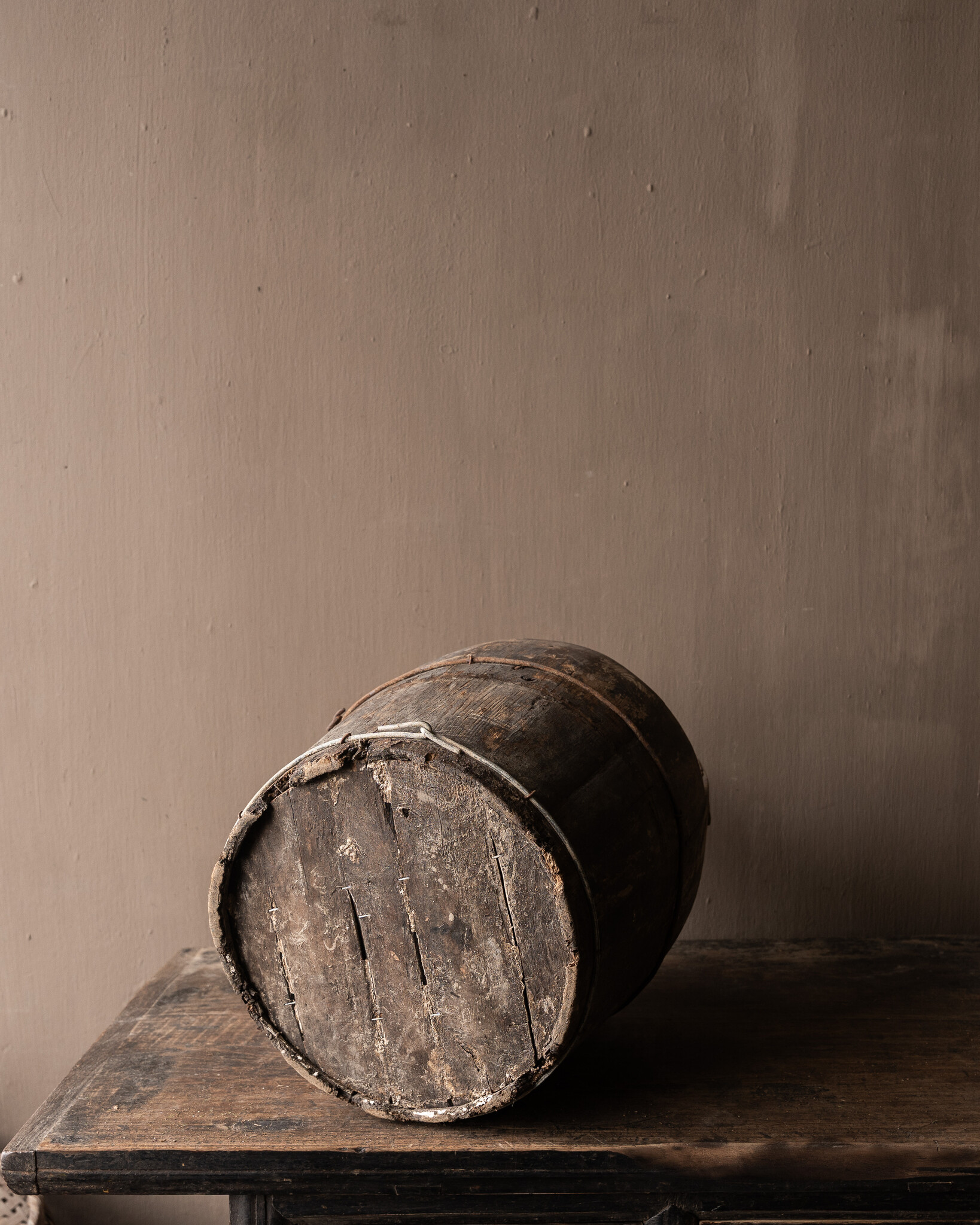 Authentieke oude houten emmer-7