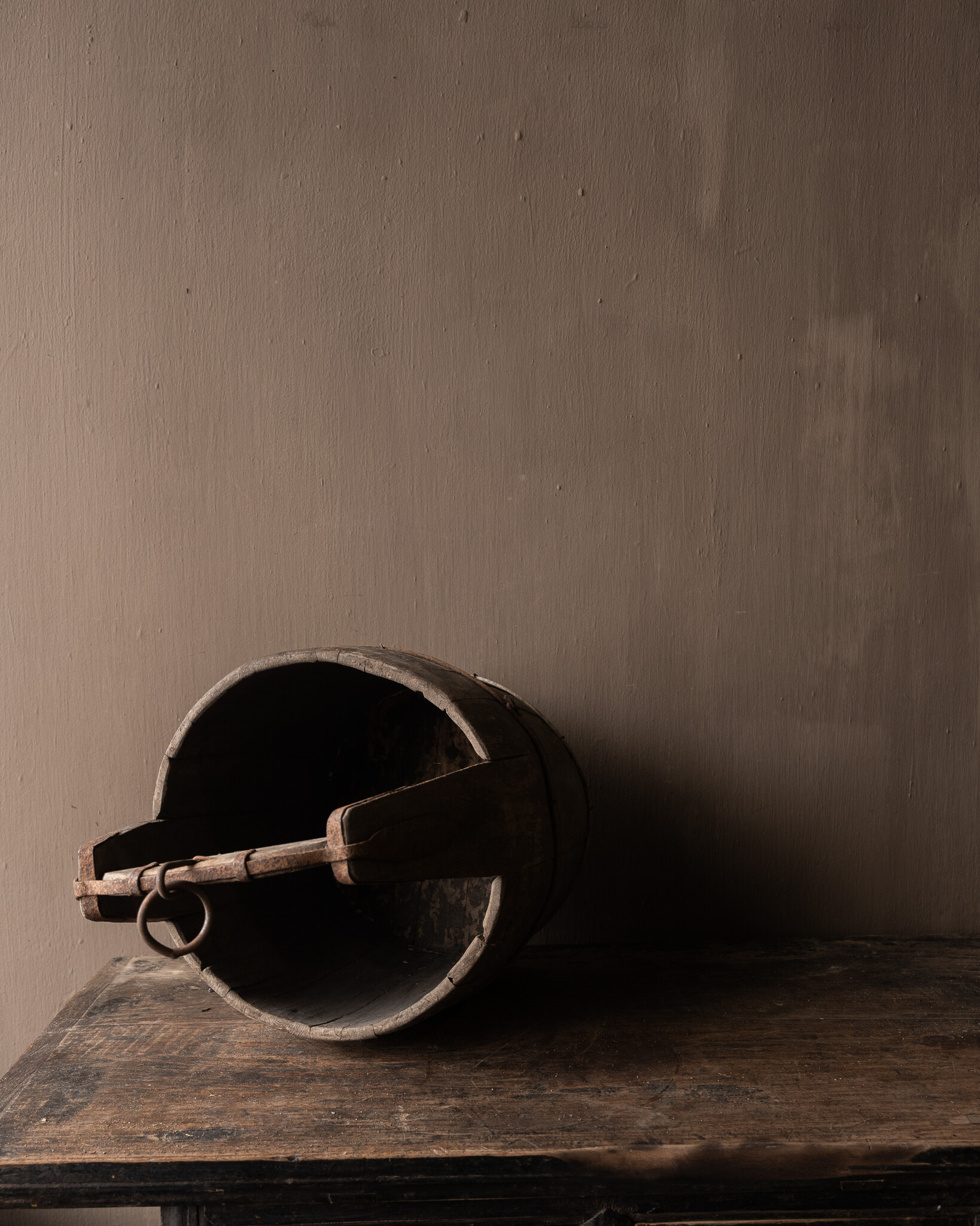 Authentieke oude houten emmer-8
