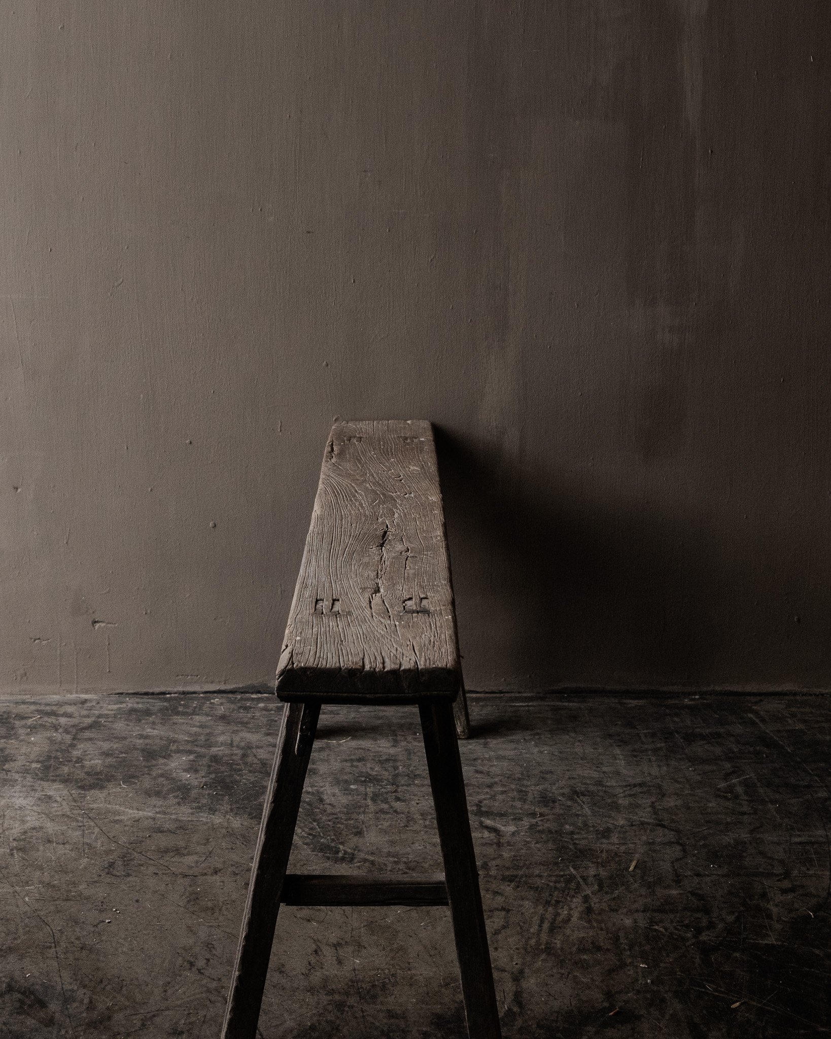 Authentic Chinese elmwood wooden bench-3