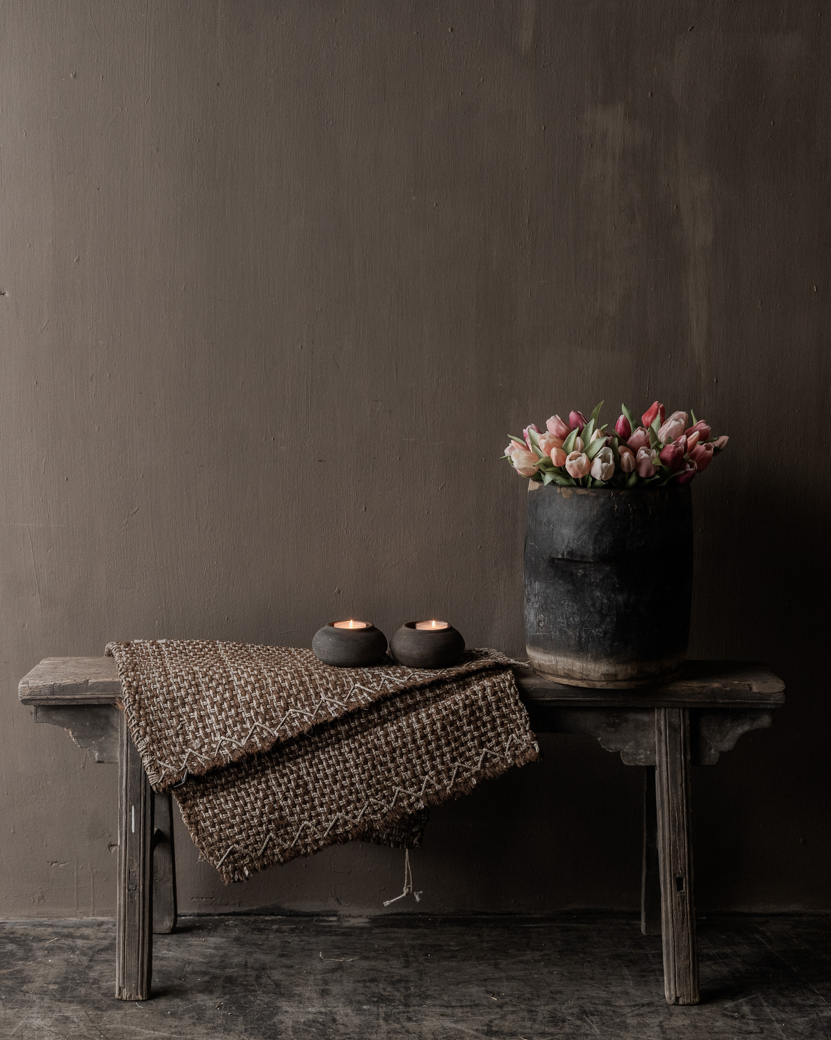 Authentic Chinese elmwood wooden bench-6