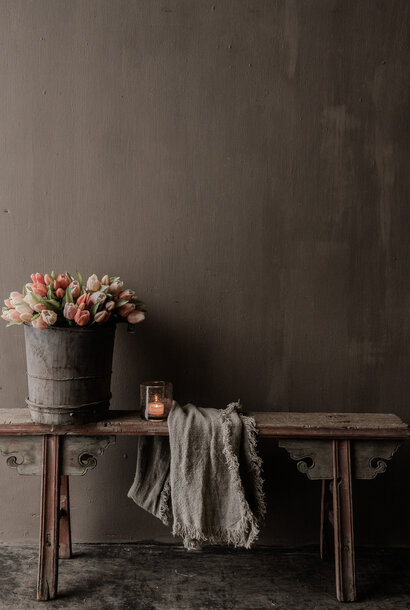 Authentische chinesische Ulmenholzbank – Seltene, wunderschöne, verwitterte Farbe