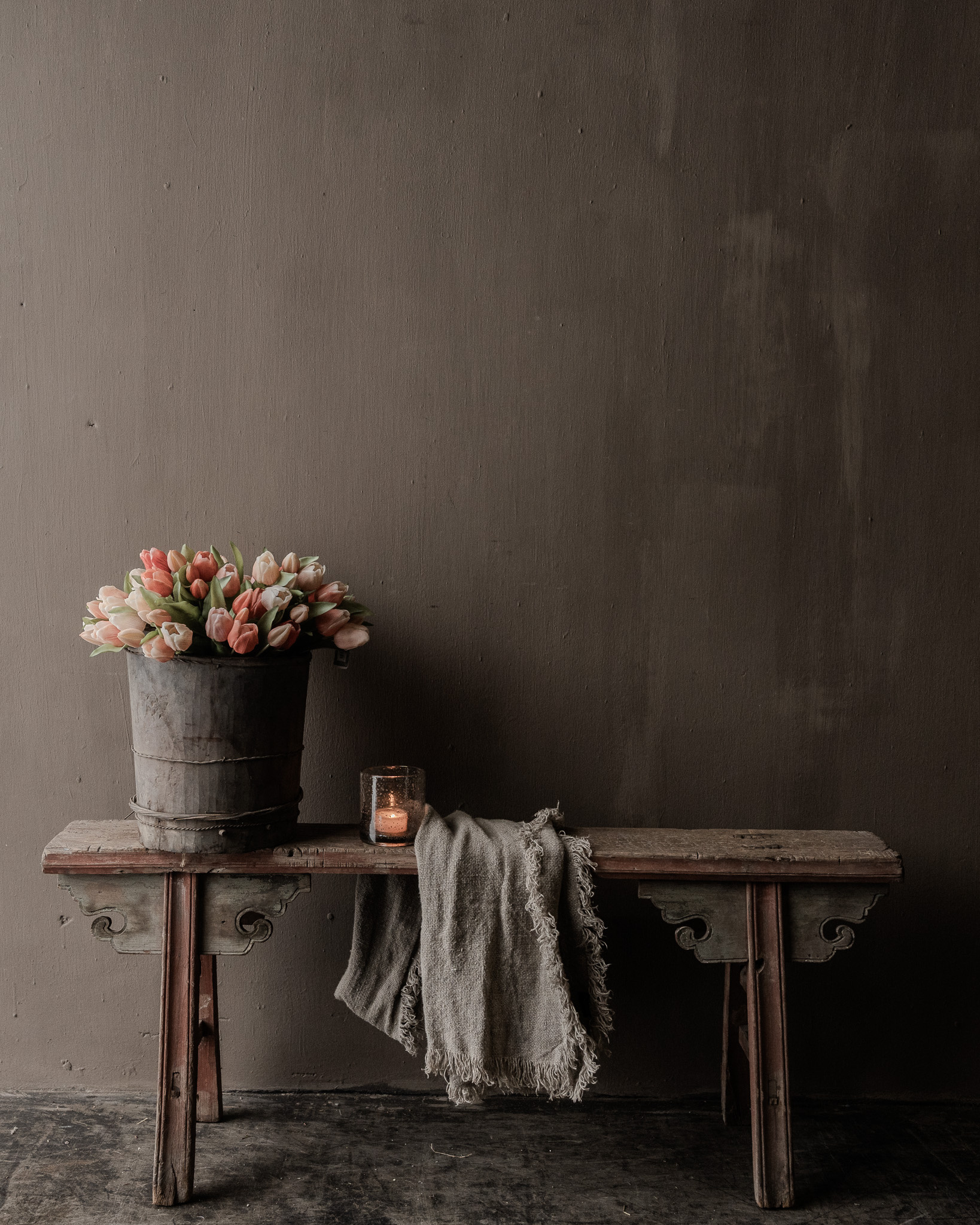 Authentic Chinese Elmwood Bench – Rare Beautiful Weathered Color-1