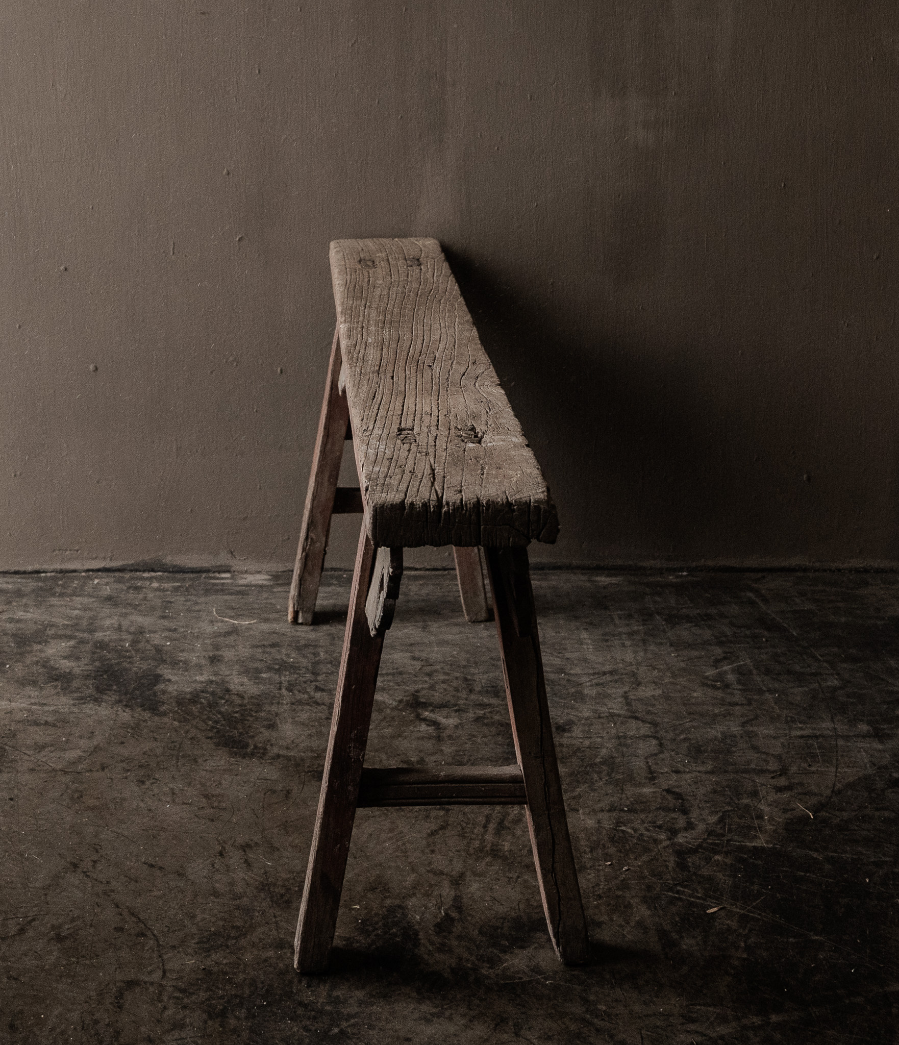 Authentic Chinese Elmwood Bench – Rare Beautiful Weathered Color-7