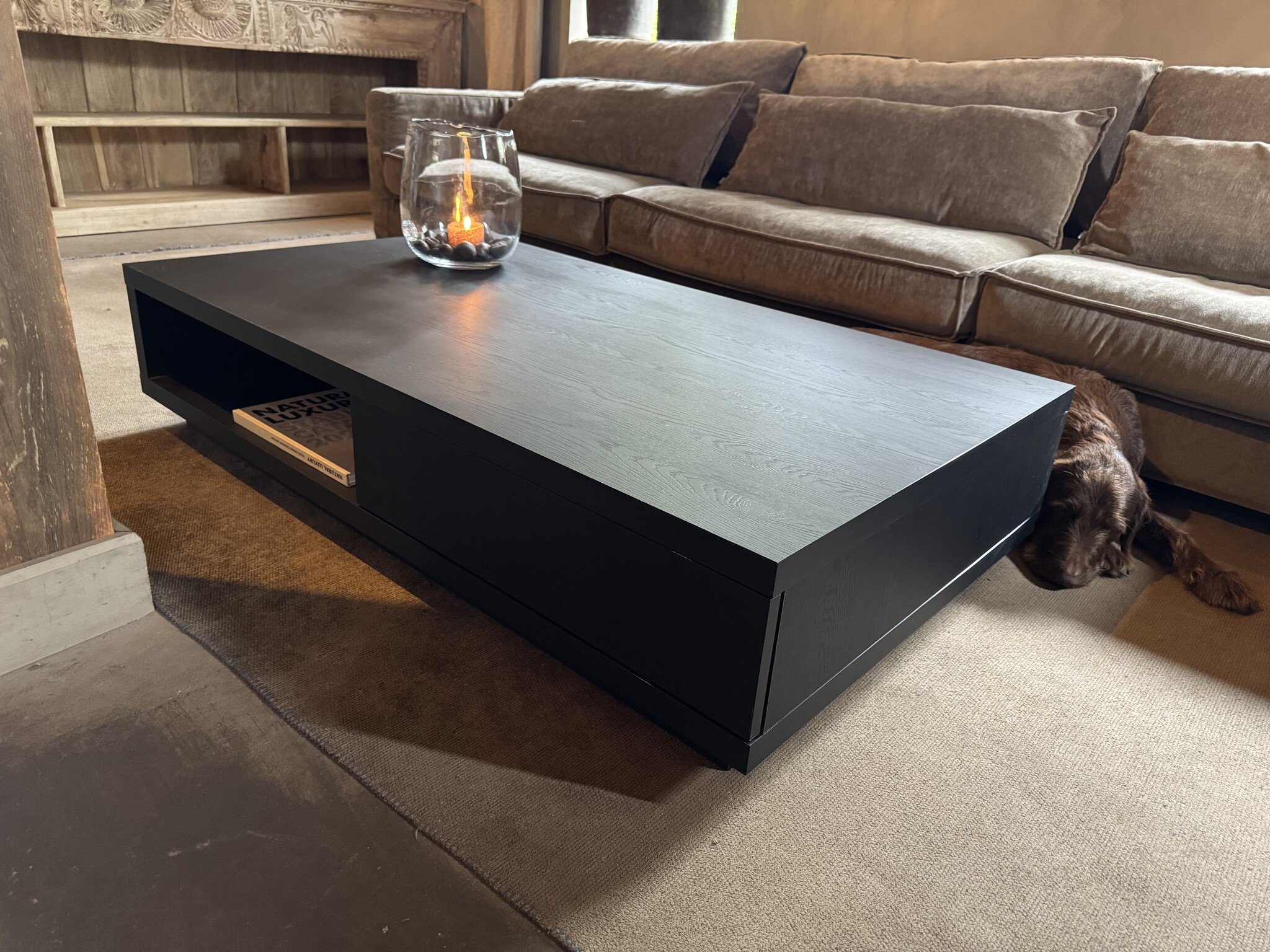 Coffee table Matt Black push to open-3