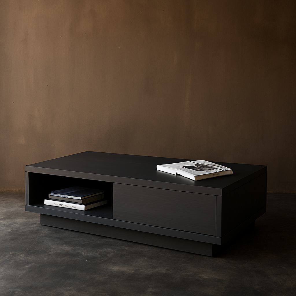 Coffee table Matt Black push to open-1