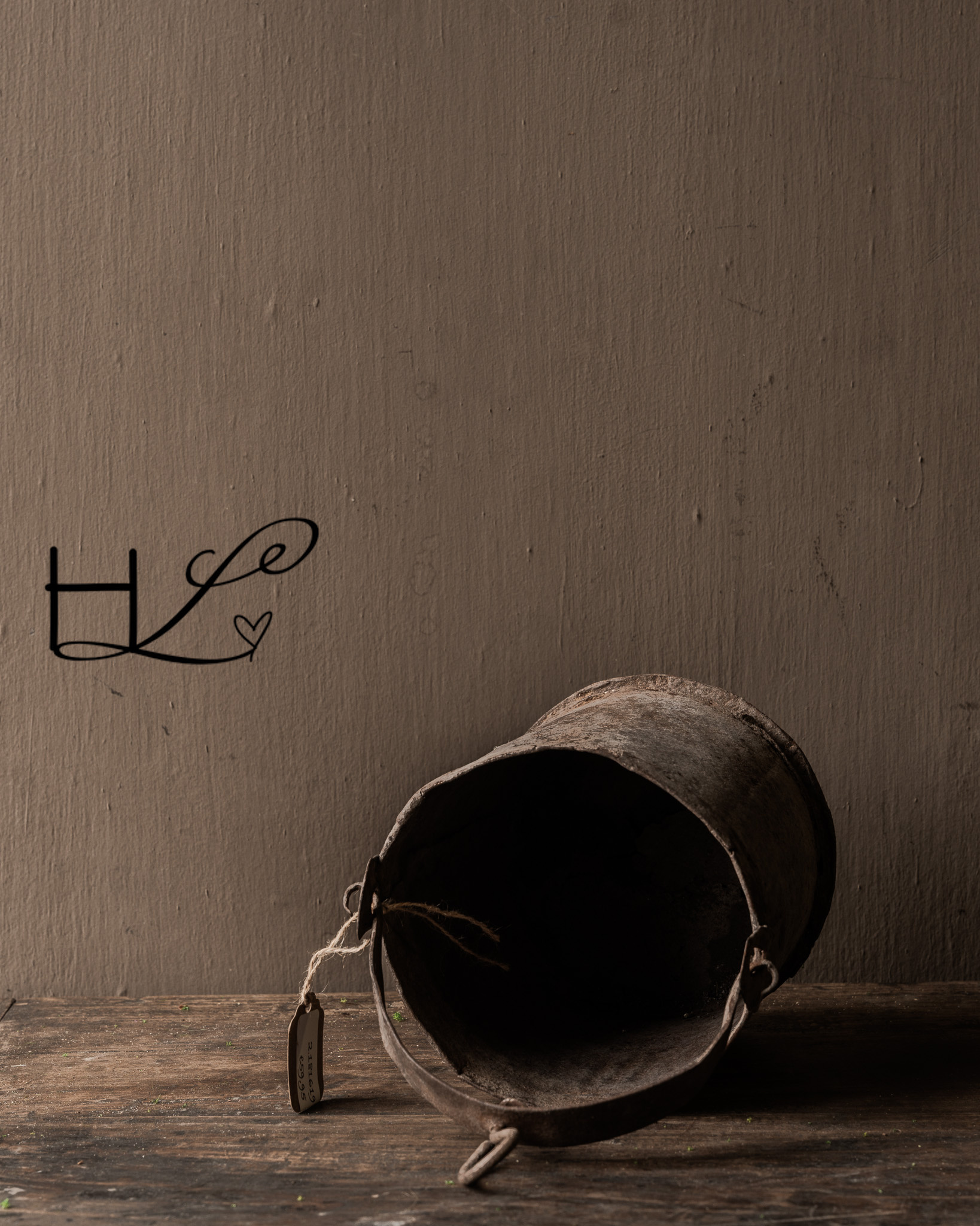 Alter Metalleimer/Topf – einzigartiges antikes Stück-5