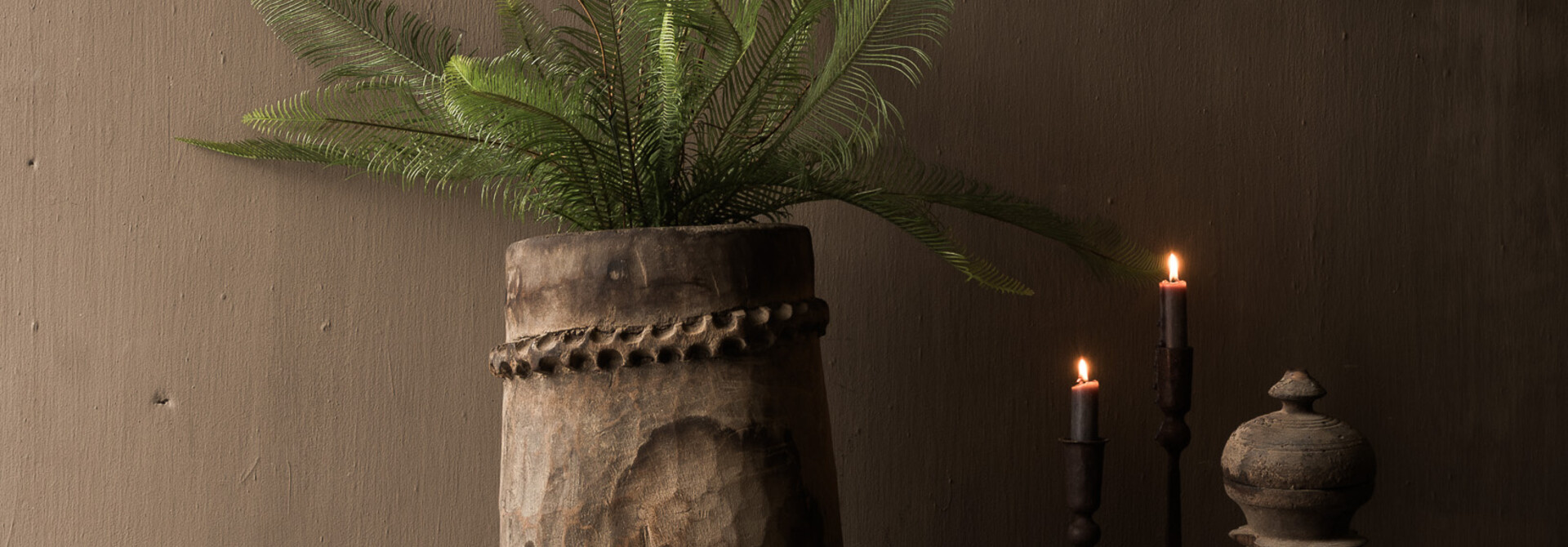 Unique imperfect wooden mortar