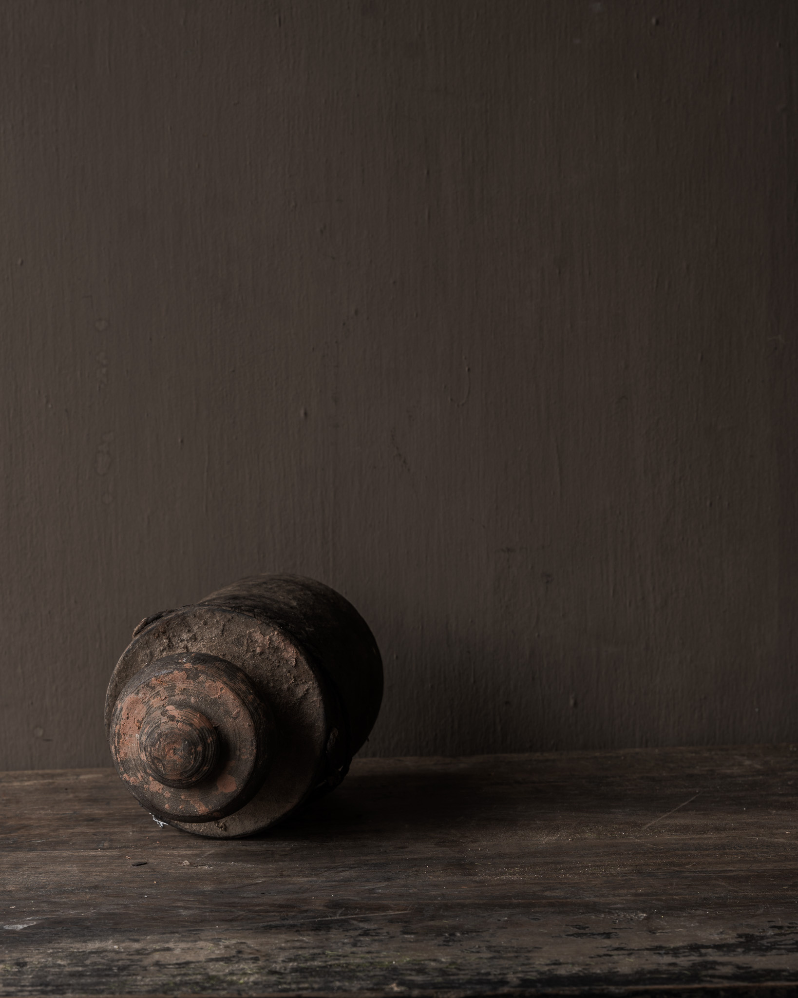 Original Old wooden Nepalese Jar / Pot with lid HOFFZ-4
