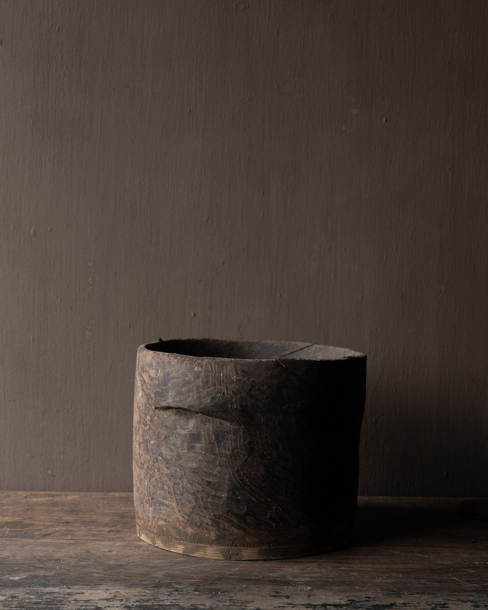 alter nepalesischer Holztopf-5