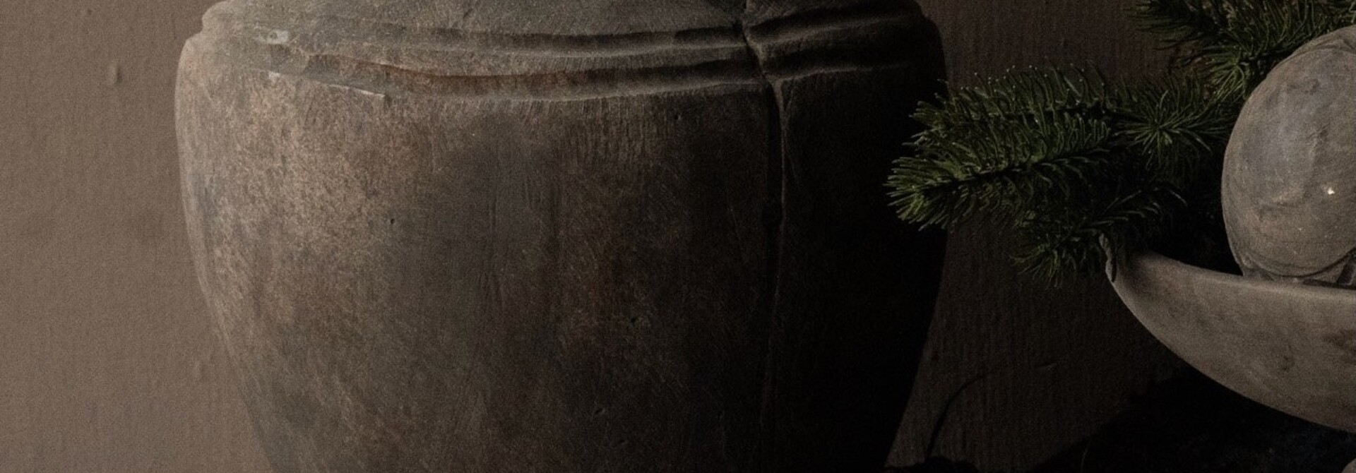 Old Solid Wooden Pot – India